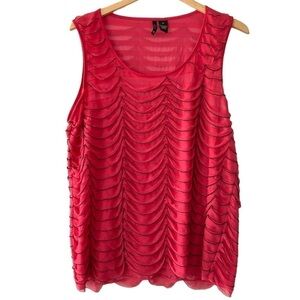 New Directions 1X top sleeveless ruffles scoop neck